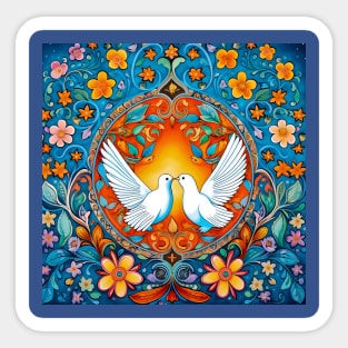 Peace and Harmony Doves Sticker